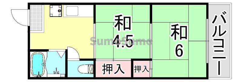 神田ビル(2DK/2階)の間取り写真
