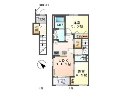 エッグプラント(2LDK/1階)の間取り写真