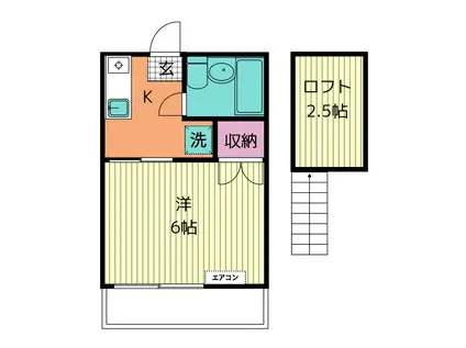コーポM3(1K/1階)の間取り写真