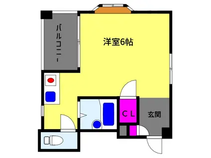 ベルエアー御影(ワンルーム/4階)の間取り写真