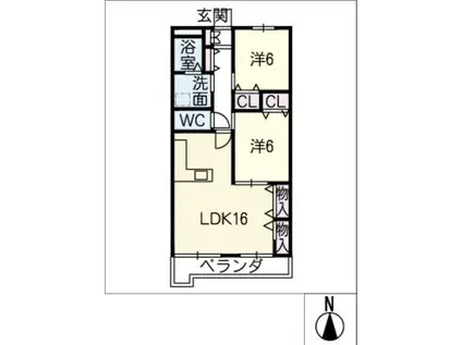 メゾン・ド・オーシマII(2LDK/4階)の間取り写真