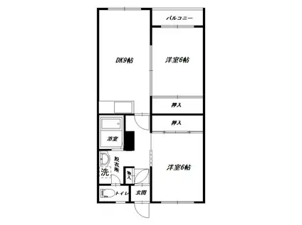 エステート東5・6(2LDK/2階)の間取り写真