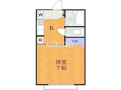 ウスタリアI(1K/2階)の間取り写真