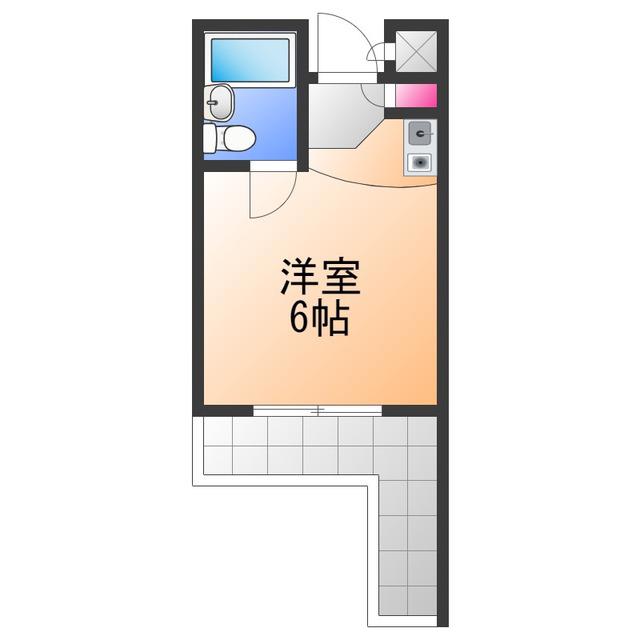 シャルマンフジ大体大(ワンルーム/3階)の間取り写真