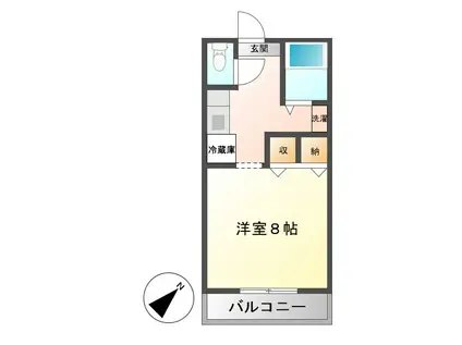 JM虹ヶ丘(1K/2階)の間取り写真