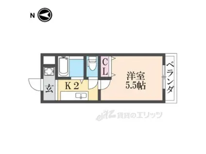 コーポ林(1K/2階)の間取り写真