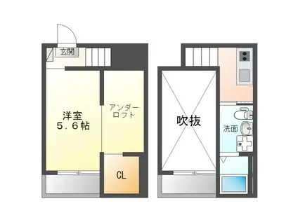 SEIREN 福池(ワンルーム/2階)の間取り写真