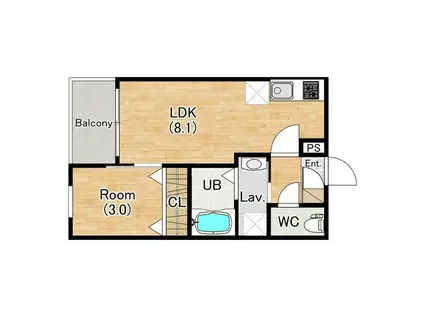 ジーメゾン垂水オアシエ(1LDK/3階)の間取り写真