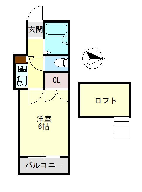 フェアリー大和町(1K/1階)の間取り写真