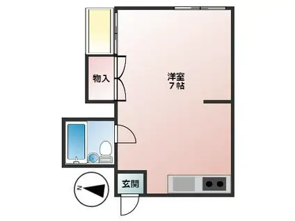 ハイム末広(ワンルーム/3階)の間取り写真