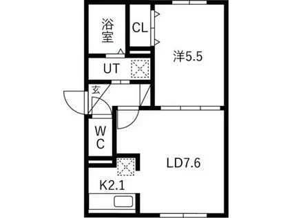 グランパーク麻生(1LDK/1階)の間取り写真