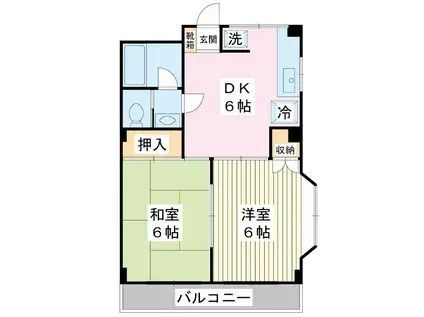 スカイマンション(2DK/3階)の間取り写真