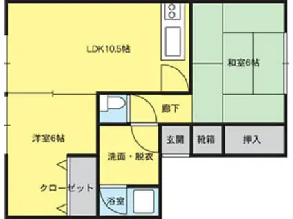 ヴェルディー燕三条(2LDK/1階)の間取り写真