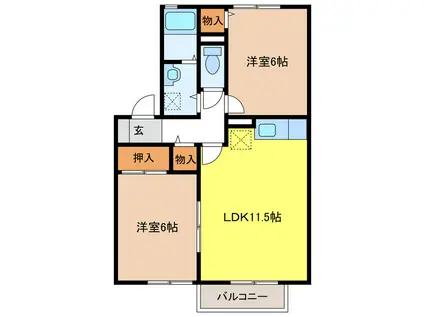 ARCADIA MAKI(2LDK/2階)の間取り写真