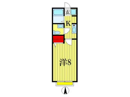 ローズコート(1K/1階)の間取り写真
