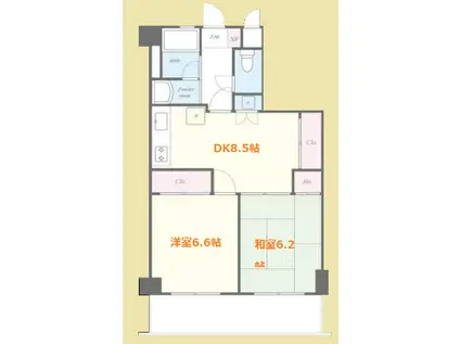 ヒルズ磯子II(2DK/5階)の間取り写真