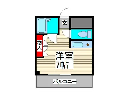 パレス三ツ和(ワンルーム/3階)の間取り写真