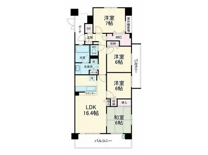 ビビットタウン ウィズ稲毛(4LDK/2階)の間取り写真