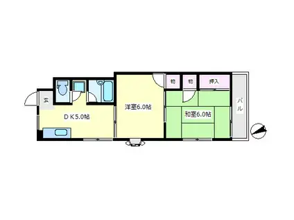 ドリームハイツニトウ(2DK/2階)の間取り写真