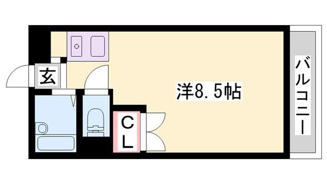 ルナTAKINO(1K/2階)の間取り写真