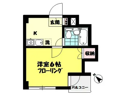 ストーンハイム(1K/4階)の間取り写真