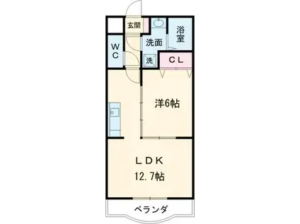 CRYSTAL PALACE(1LDK/4階)の間取り写真