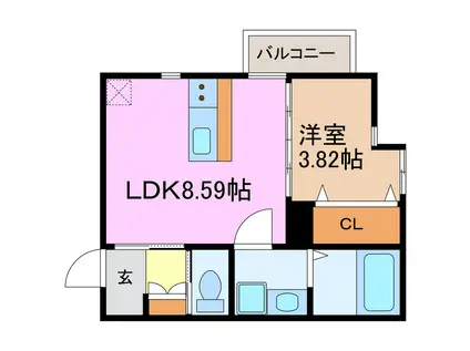 緑区ほら貝2丁目共同(1LDK/3階)の間取り写真