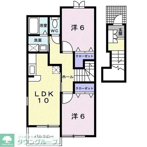 リヴィエールIIIA(2LDK/2階)の間取り写真