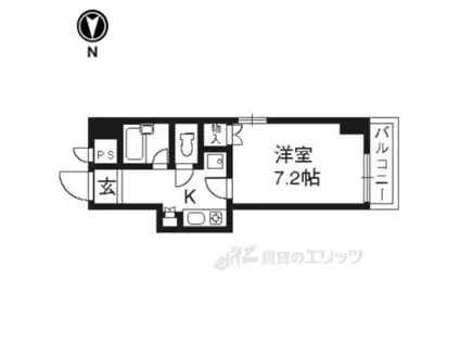 エステムコート御所南706(1K/7階)の間取り写真