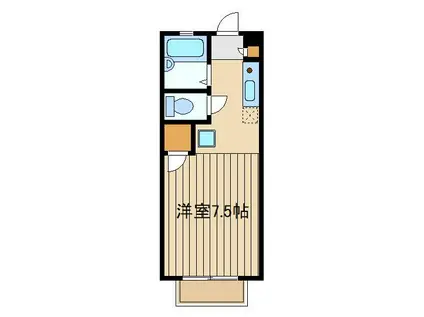 ガーデンハイツK(ワンルーム/1階)の間取り写真