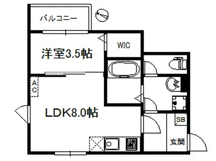 MOANA 647(1LDK/1階)の間取り写真
