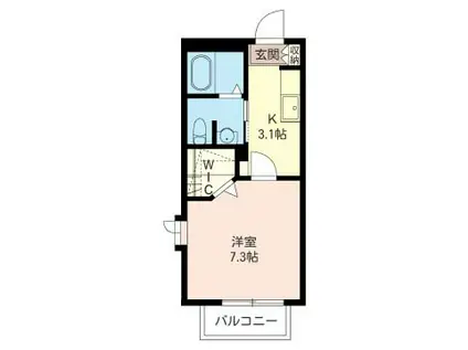 エスポワール(1K/2階)の間取り写真