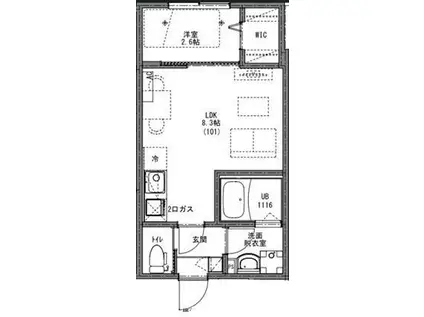 KEIAI RESIDENCE 新秋津(1LDK/2階)の間取り写真