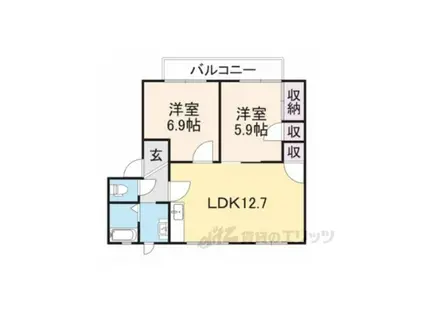 セントラルヴィラ(2LDK/2階)の間取り写真