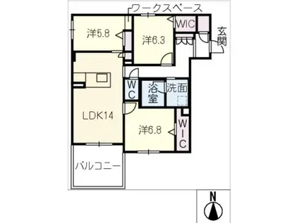 MT.BILLION β(3LDK/1階)の間取り写真