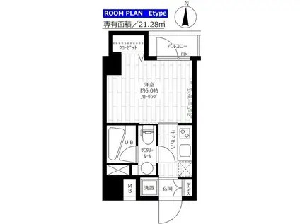 グランドコンシェルジュ錦糸町アジールコート(1K/5階)の間取り写真