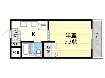シャトレ富田(1K/1階)の間取り写真