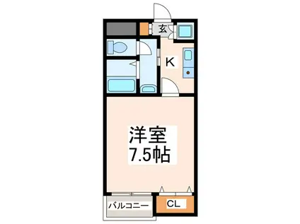 メゾン・ド・ウェルフェア(1K/4階)の間取り写真