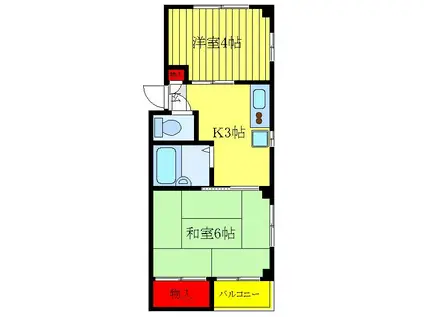 パレス内田2号館(2K/4階)の間取り写真
