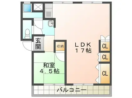 ワイズタウン 1棟(1LDK/2階)の間取り写真