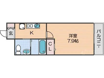 ヨシトミサンノウ(1K/3階)の間取り写真