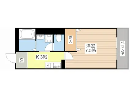 BEQUEM(1K/2階)の間取り写真