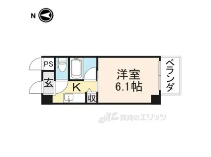 オーキッドあやめ池(1K/1階)の間取り写真