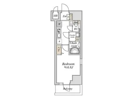小田急伊勢原駅前マンション(1K/11階)の間取り写真