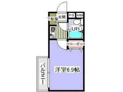 ユーコート浦安(1K/3階)の間取り写真
