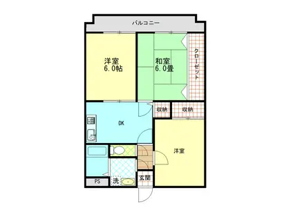 汐見台ハイツ(3DK/3階)の間取り写真