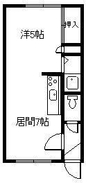121ハイツA棟(1DK/1階)の間取り写真