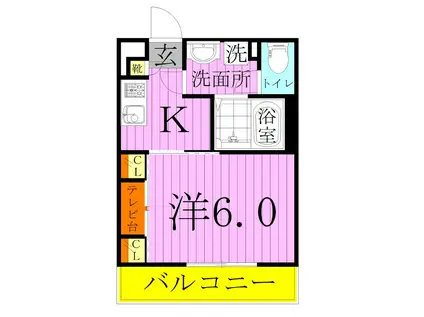 リブリ・ウィスタリア2(1K/3階)の間取り写真