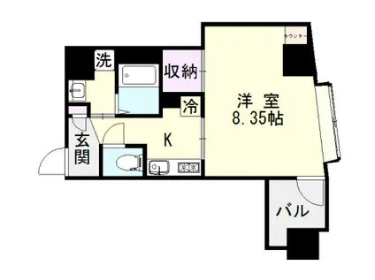 セントステイト(1K/3階)の間取り写真