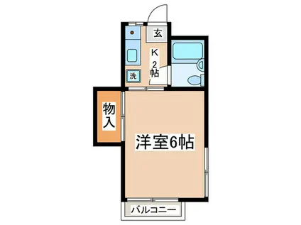 ハイツ柳沢(1K/2階)の間取り写真